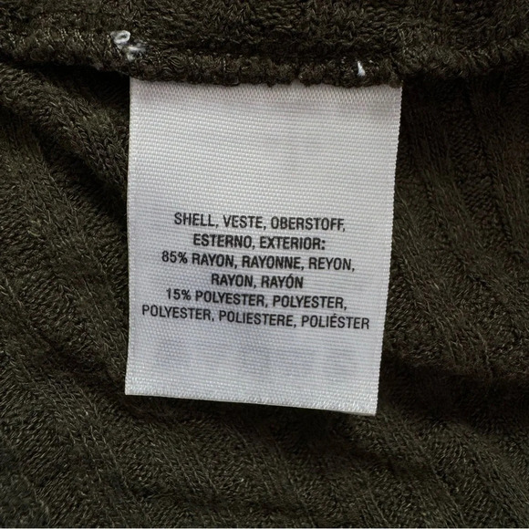 Maeve Anthropologie Winterscape Olive Green Cowl Neck Peplum Sweater Top - Picture 6 of 7